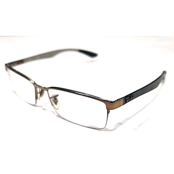 Ray Ban RB8412 2758 Gold Green Carbon Fiber Rectangle Eyeglasses Frame 54-17 145